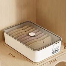 1个家用网状收纳抽屉，内衣袜子整理盒，可堆叠不变形分类盒，大容量衣柜收纳盒，三合一卧室内衣袜子收纳盒，收纳整理，女士白色T恤，女士黑色裤子 - 彩色 - 查看 10