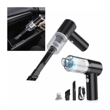 Mini Aspirador De Pó Portátil Sem Fio 3 em 1 Recarregável Usb Portátil Multifuncional Casa Carro Design Inteligente Excelente Poder de Sucção - Preto e Branco - Visão 4