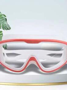 Large Frame Swimming Goggles Swimming Glasses Anti-Fog High-Definition Waterproof High-Definition Men Women Swimming Cap Equipment Clear Light Transmittance Wide - 白色和橙色 - 查看 2
