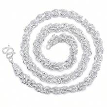 Collar sólido con acabado de plata chapada, Dije de dragón redondo de 8 mm de alta calidad, joyería de moda