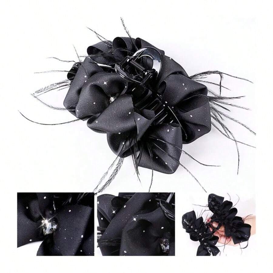 Feather Hair Clip Butterfly Shaped, Solid Color, For Parties Claw Clips Hair Claws Hair Barrettes