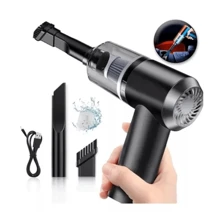 Mini Aspirador De Pó Portátil Sem Fio 3 em 1 Recarregável Usb Portátil Multifuncional Casa Carro Design Inteligente Excelente Poder de Sucção - Preto e Branco - Visão 5