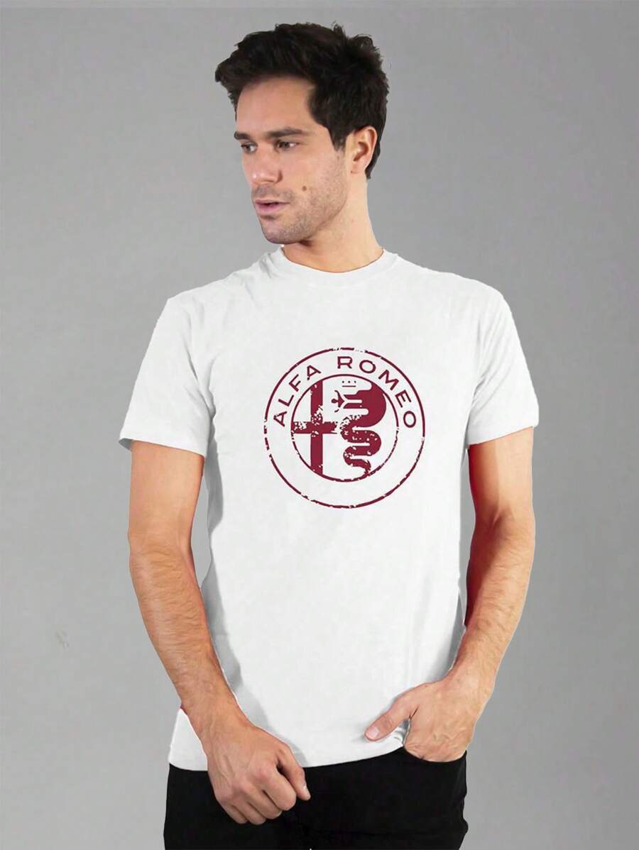 Alfa Romeo Alfa Romeo Milano Men's Cotton T-Shirt Round Neck AR 116 - White - View 1