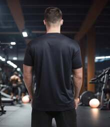 Men's Dry Fit Shirt - Raposinha 01 - Gym Running Workouts - 黑色 - 查看 2