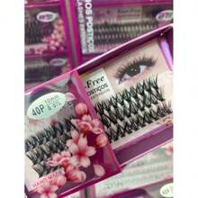 Tufos Fada Color 40 pelos para extensão de cílios  curvatura L efeito fox eyes ou raposa - Multicolorido - Visão 6