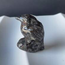 1pc 4cm Natural Crystal Raven Figurine, Crystal Carved Ornament, Raven Home Decor