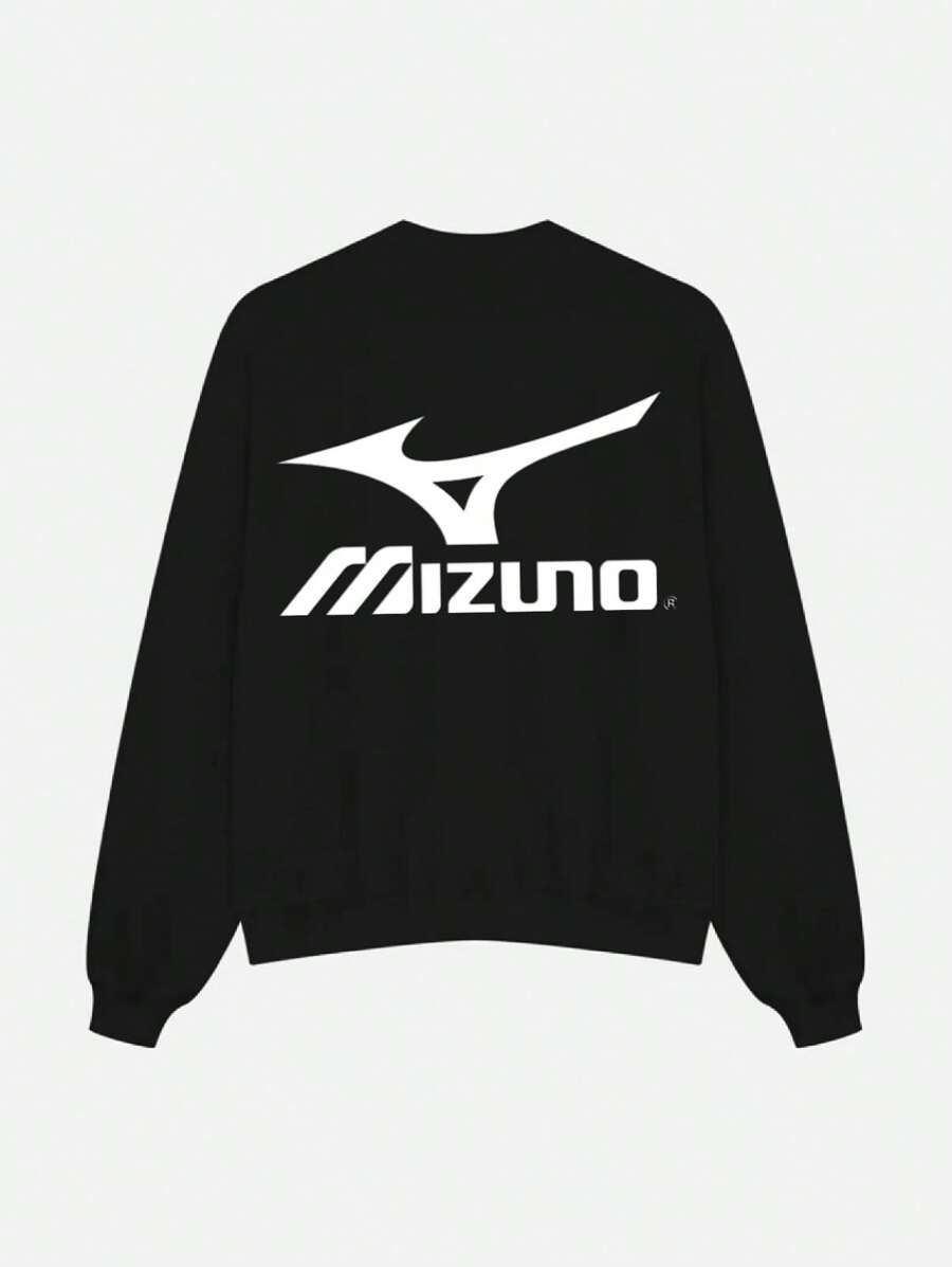 Unisex Crew Neck Sweatshirt Hoodless Top - Black - View 1