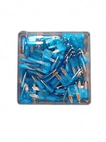 Set Of Mini Blade Fuses For Cars, Motorcycles And Trucks, 100 Pieces - Blue - View 1