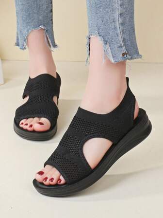 New Lightweight & Comfortable Slip-On Sports Casual Vacation Beach Wedge Sandals For Women 66006