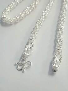 Collar sólido con acabado de plata chapada, Dije de dragón redondo de 8 mm de alta calidad, joyería de moda