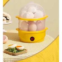 Egg Steamer Boiler, Multifunctional Two-Tier Boiler - Yellow - View 9