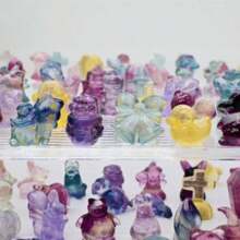 天然迷你萤石雕刻、家居装饰、水晶雕刻、水晶礼品、水晶动物、Riki 疗愈（随机发货） - 螢石 - 查看 10