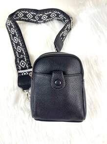 Bolsa de cintura casual feminina, pochete retrô de PU, mochila de viagem com vários bolsos para atividades ao ar livre