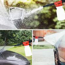 YILAIRIOU Car Wash Kit With Foam Gun - Car Wash Cleaning Kit With Wash Microfiber Sponge And Towels Tire Brush Collapsible Bucket Wash, Sprayers For Car Cleaning Gardens And Pets​ - 紅色 - 查看 7