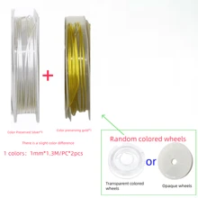 Juego de 2/3 piezas de alambre para hacer joyas, alambre metálico para cuentas, manualidades de joyas DIY, disponibles en oro, plata, oro rosa, KC oro, oro champán, 2 colores/3 colores, para joyería, manualidades y hechos a mano (principiantes y amantes de las manualidades)