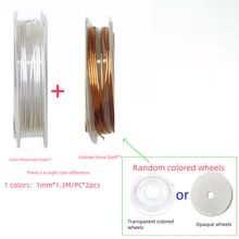 Juego de 2/3 piezas de alambre para hacer joyas, alambre metálico para cuentas, manualidades de joyas DIY, disponibles en oro, plata, oro rosa, KC oro, oro champán, 2 colores/3 colores, para joyería, manualidades y hechos a mano (principiantes y amantes de las manualidades)