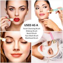 mulynsie 30 piezas de cepillos de champú para pestañas con contenedor, cepillo de limpieza para extensiones de pestañas, cepillo de limpieza de poros nasales, herramienta para eliminar puntos negros y brochas de limpieza facial para cosméticos
