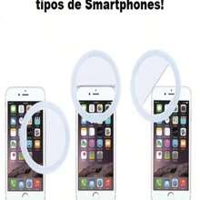 Portable Luminous Ring Mini Ring Light LED Selfie For Cell Phone With USB Cable Colors Sent Randomly - Black - View 2