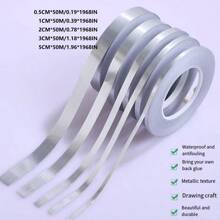 1roll 50m/Roll Waterproof Self-Adhesive Floor/Wall Sticker Multiple Sizes Alloy Color Skirting Line Tile Gap Edge Sealing Tape For Home Decor Stickers - Multicolor - View 7