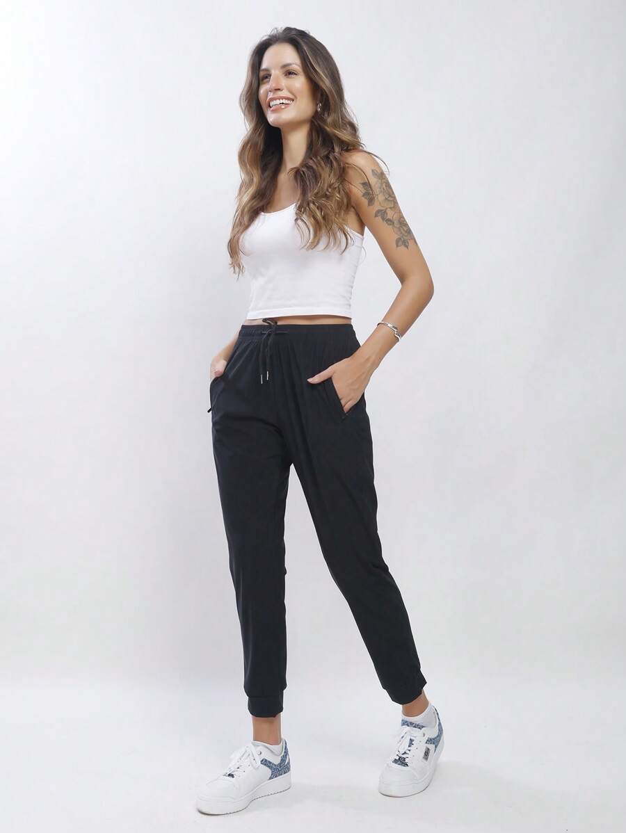 WOMEN'S PANTS, ELASTIC SPORTY - Bold Plum - 查看 1
