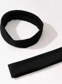 Gringa PREMIUM Ribbed Hair Band Elastic Ribbed Mesh Hair Accessories BLACK WHITE BROWN - màu đen - Xem 7