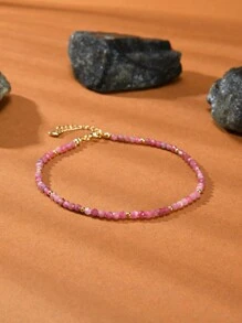 1 件 18K 镀金天然水晶和宝石女式脚链，适合日常佩戴，春夏季 - 彩色 - 查看 16