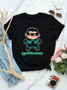 Lastikman Valentine's Day T-Shirts For Kids Women Filipino Superhero Fashion Design From TFC Store - Black - View 1
