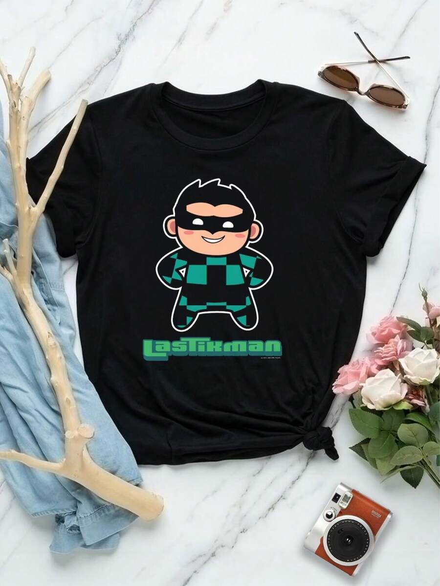 Lastikman Valentine's Day T-Shirts For Kids Women Filipino Superhero Fashion Design From TFC Store - Black - View 1