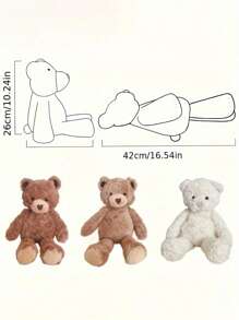 1pc Soft & Cuddly Plush Teddy Bear - Adorable Stuffed Animal With Velvety Fur, Perfect Gift For Birthday, Christmas, New Year, Valentine's Day, Wedding Party, And All Occasions - 彩色 - 查看 9