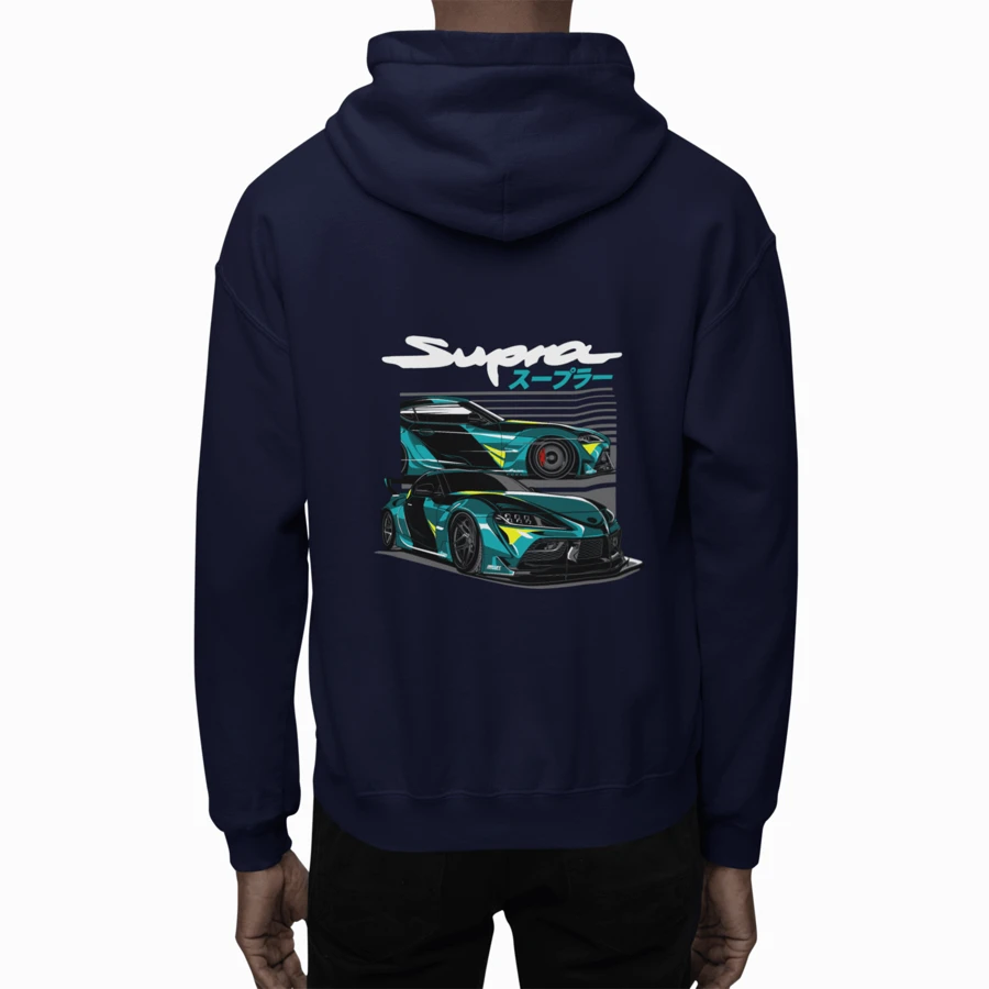 Hoodie Sweatshirt Toyota Supra A90 Cars Unisex One Size With Hood - 藏蓝色 - 查看 1