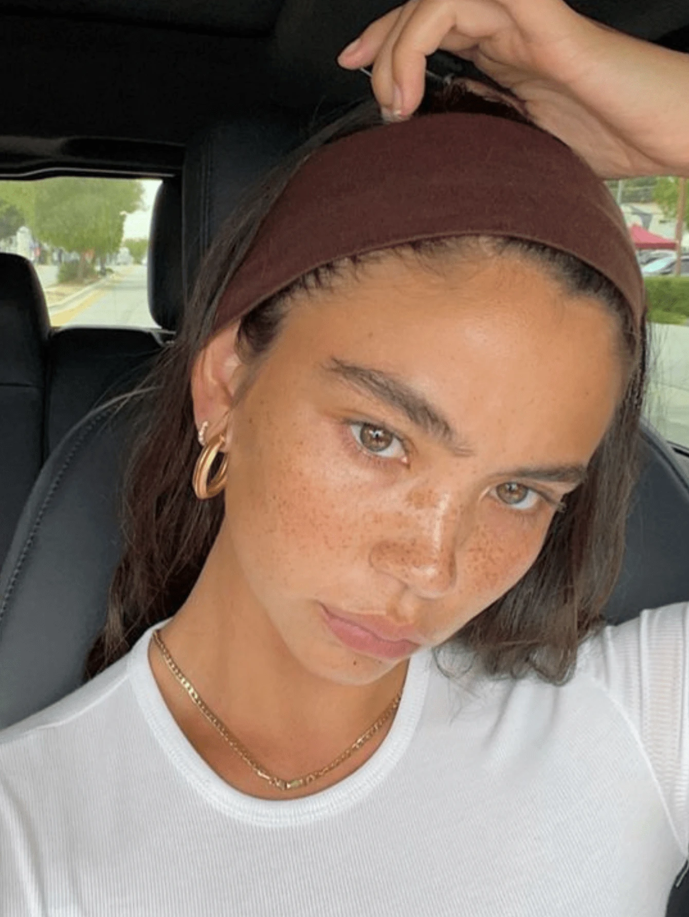 Gringa PREMIUM Ribbed Hair Band Elastic Ribbed Mesh Hair Accessories BLACK WHITE BROWN - Màu nâu Sô-cô-la - Xem 1