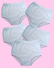 Pantaleta comoda  de algodon para niña (docena) TALLA 10 - Blanco - Ver 1