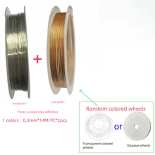 Juego de 2/3 piezas de alambre para hacer joyas, alambre metálico para cuentas, manualidades de joyas DIY, disponibles en oro, plata, oro rosa, KC oro, oro champán, 2 colores/3 colores, para joyería, manualidades y hechos a mano (principiantes y amantes de las manualidades)