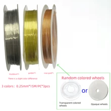 Juego de 2/3 piezas de alambre para hacer joyas, alambre metálico para cuentas, manualidades de joyas DIY, disponibles en oro, plata, oro rosa, KC oro, oro champán, 2 colores/3 colores, para joyería, manualidades y hechos a mano (principiantes y amantes de las manualidades)
