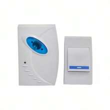 Timbre inalámbrico multifuncional: elegante, confiable y fácil de instalar, ideal para diferentes espacios. Con un diseño moderno y compacto, este timbre es perfecto para casas, oficinas, hospitales y jardines. - Azul y blanco - Ver 3