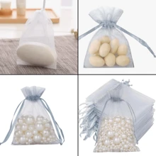 Festa Junina Kit 10/20/50/100 Saco Organza Branco 7x9 9x12 10x15cm Saquinho Tule Lembrancinha Sabonete Joia Aniversário Maternidade