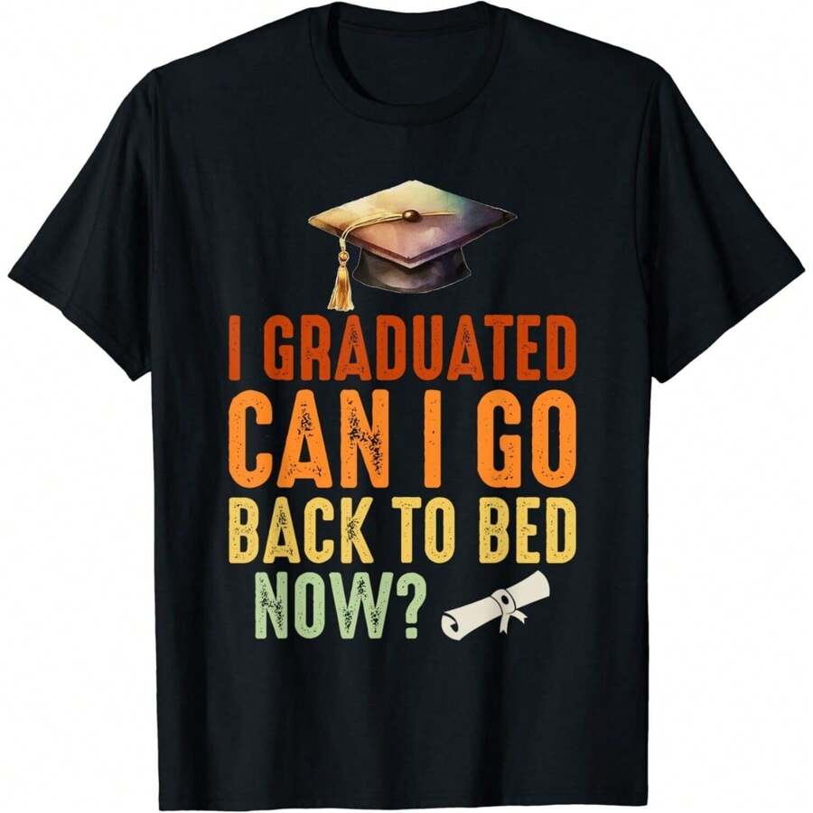 Vintage I Graduated Can I Go Back To Bed Now Graduation Gift Unisex T-Shirt