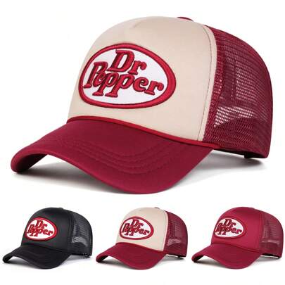 1pc Men's Letter Embroidery Baseball Cap, Street Fashion Trucker Hat For Outdoor Sun Protection, Casual Wear In Spring/Autumn, Travel, Beach