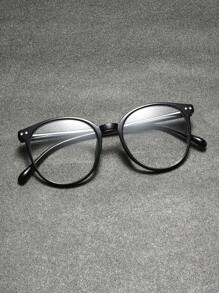 1pc Round Frame Y2K Style Cute Daily Wear Unisex Plain Glass Eyewear