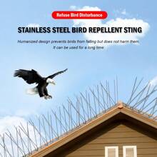 5pcs Stainless Steel Bird Deterrent Spikes, Pigeon Protection, Pigeon Defense, For Rooftops, Windows - Bird Repeller - Multicolor - View 3