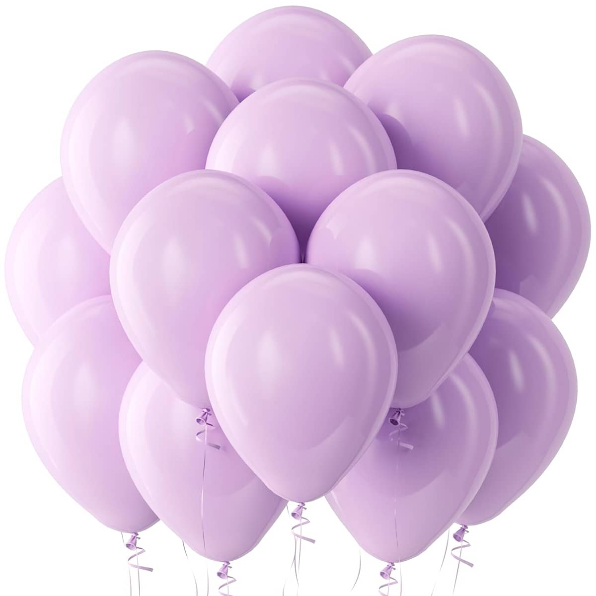 50 Plain Colorful Bladder Balloon 7 Inch Pear Shape Balloons Birthday Party Decoration Tea Reveal Arch - Caramelo Lila - Ver 1