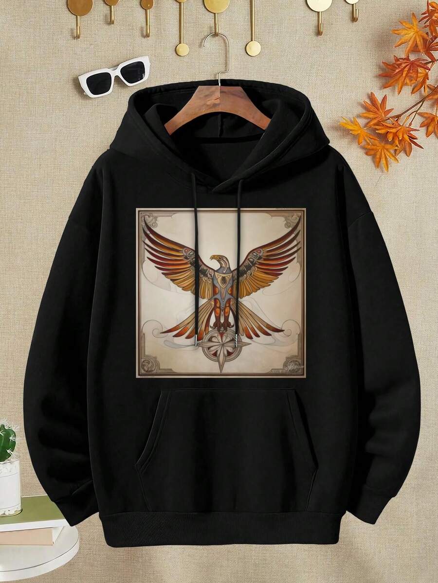 Retro Art Deco Celtic Knot Thunderbird Big Size Women Hoodie Sweatwomen Hoodies For Ladies' Family Reunion - Black - View 1