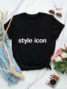 Valentine's Day Fashionista T-Shirt A Badge Of Honor - Black White Deadpan Style - Black - View 1