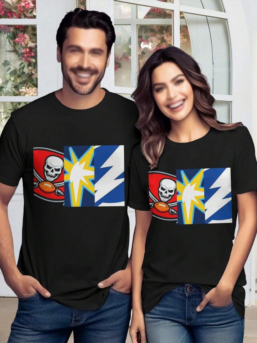 Tampa Bay Buccaneers Valentine's Day T-Shirt - Bucs Go Bolts Lightning MLB! For Women