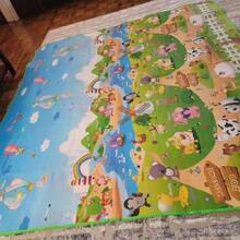 180cm X 200cm Thin Children's Play Mat, High-Density EVA Foam, Double-Sided Foldable, Waterproof & Anti-Slip Design, Perfect For Baby Play And Home Decor