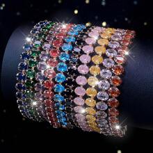 1pc Simple & Fashionable Colorful Cubic Zirconia Bracelet - Bracelet - View 13