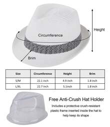Fedora Hats For Women Mens Fedoras Women's Sun Hats Womens Beach Hat Straw Fedora Hats For Men Sun Protection Mens Hats Fedora - White - View 4