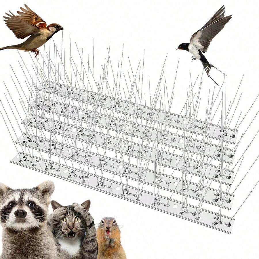 5pcs Stainless Steel Bird Deterrent Spikes, Pigeon Protection, Pigeon Defense, For Rooftops, Windows - Bird Repeller