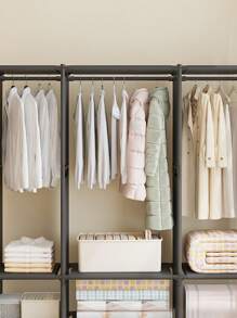 Closet Buildable Wardrobe Rack Bedroom Organization Closet Buildable With Dust-Repellent Fabric, Strong And High-Quality Structure - Practical And Aesthetic Design For Efficient Home Organization - Modular Closet Buildable With Strong Fabric - Black - View 2