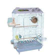 Transparent Bird Cage With Tiger Pattern, Large Aviary Cage For Parrot, Phoenix, Bulbul, Finch Observation - Grey - View 1